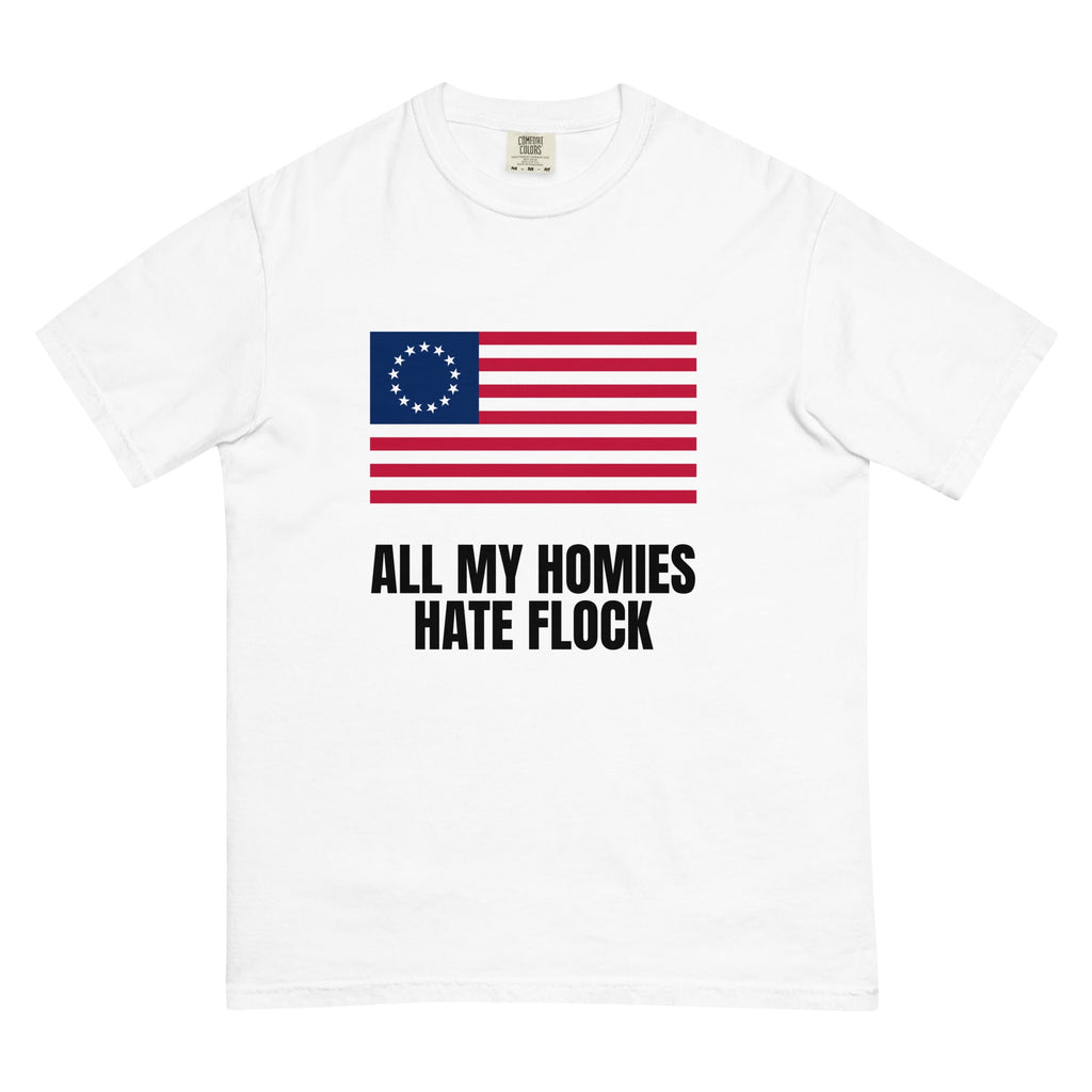 All My Homies Flag Tee white front